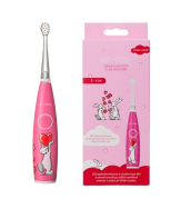 Bob és Bobek Baby szónikus fogkefe szívekkel és USB töltéssel, 0-6 éves korig, dobozban