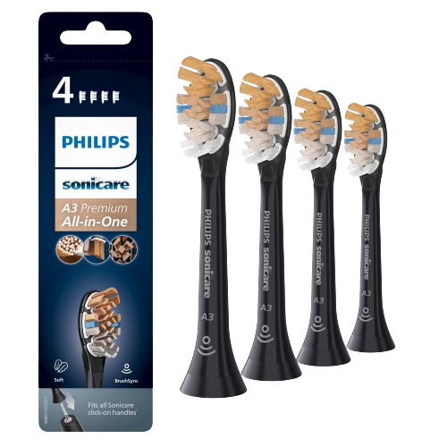 Philips Sonicare A3 Prestige pótfej HX9094/11, fekete, 4 db/csomagolás